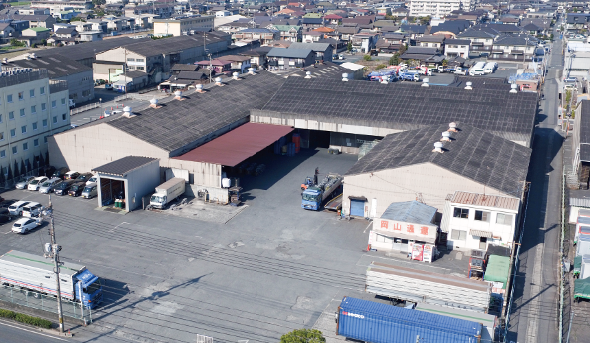 水島営業所の上空から撮影された写真